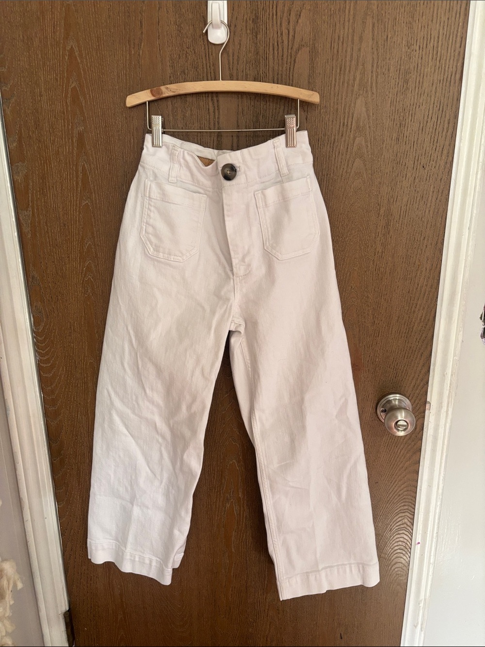 Pilcro White High-Rise Wide Leg Jeans